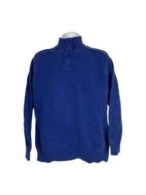 Merona Mens XL Blue Ribbed Mock Neck Cotton Sweater Pullover Knit Casual Style